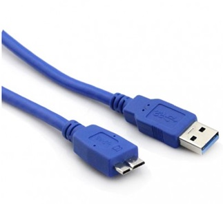  Cable USB 3.0 de Macho Tipo A a Macho Tipo Micro USB "B", 1.8 Metros, Color Azul, VCOM CU311-1.8