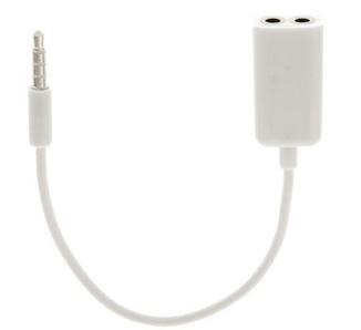 Cable Divisor de Plug 3.5mm Macho a 2 Plug 3.5mm Hembra, Color Blanco, VCOM CV204A-0.15