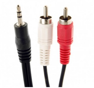 Cable Adaptador de Plug 3.5mm a 2 Plug RCA Estéreo de 3 Metros, VCOM CV212-3.0