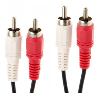 Cable 2 Plug RCA Macho a 2 Plug RCA Macho Estéreo de 1.8 Metros, Color Negro, VCOM CV022-1.8