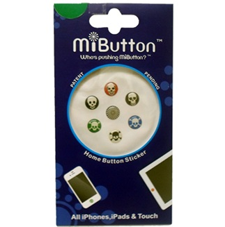 Paquete de 7 Stickers para Botón de Inicio para iPhone, iPad. Mi-Button-Apple-Spiffy Skulls