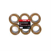 Cinta Adhesiva, Modelo 66, 48 mm x 50 Metros, Canela, 6 Piezas, JANEL 66 48X50