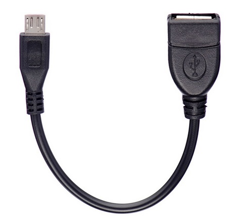 Cable OTG (On The Go) USB 2.0 Micro USB Macho a USB Hembra de 20 centímetros, Color Negro, VCOM CU279-0.2