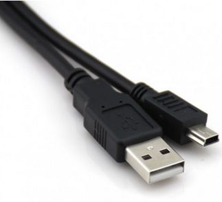 Cable USB 2.0 Macho Tipo A a Mini USB Macho 5 pines, 1.8 Metros, Color Negro, VCOM CU215-1.8