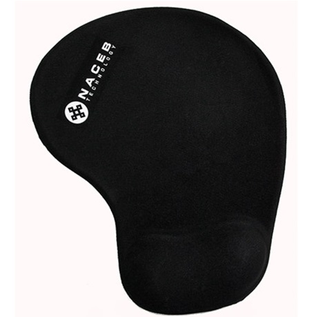MousePad C/ Descansa Muñecas de Gel, Color Negro, NACEB NA-549NE