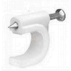 Grapa para Cable Redondo VOLTECK, Diámetro 5 mm, Color Blanco, 20 Piezas, Bolsa, TRUPER GCU-5B