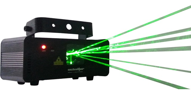 Lámpara LED (Láser) DMX, Verde, Potencia 15W, Color Negro, SCHALTER S-305G