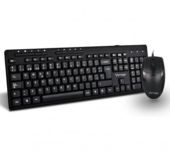 Teclado y Ratón (Mouse), Español, 105 Teclas / 3 Botones, Alámbricos (USB), VORAGO KM-104