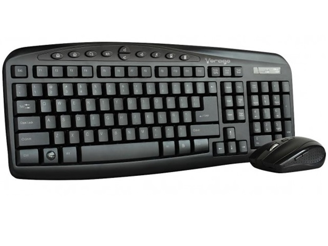 Teclado y Ratón (Mouse), Español, 104 Teclas / 6 Botones, Inalámbricos (USB), VORAGO KM-303