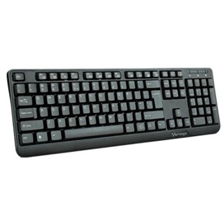 Teclado Multimedia, Alámbrico (USB), 3 Posiciones, Color Negro, VORAGO KB-102