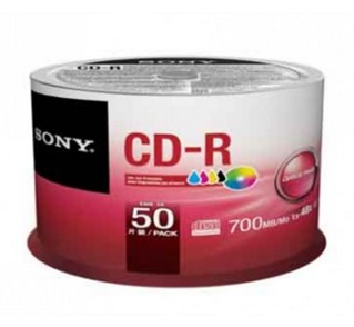 Torre de CD Sony 700 MB, 48X, 80min, Imprimible, con 50 piezas