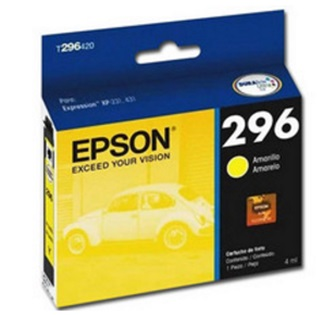 Cartucho de Tinta 296 Color Amarillo 4ml Rendimiento Aprox. 250 páginas, EPSON T296420-AL 