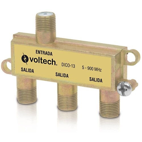 Divisor (Splitter) Coaxial VOLTECK, 1 Entrada / 3 Salidas, TRUPER DICO-13