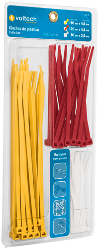 Cincho de Plástico, 75 Piezas (Color Rojo, Amarillo, Natural), Medidas Varias, TRUPER CIN-75