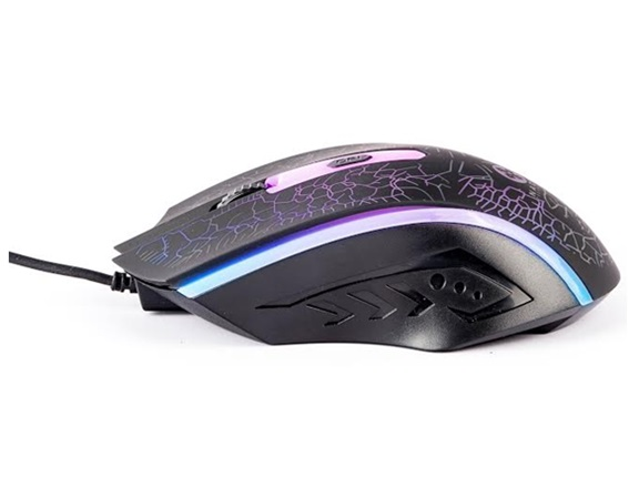 Ratón (Mouse) Gamer, Alámbirco (USB), Hasta 1200 DPI, 4 Botones, Iluminación LED, Color Negro, NACEB NA-592NE