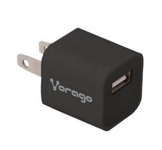 Cargador de Pared,1 x USB (H) (5V/1A), Color Negro, VORAGO AU-105-BK