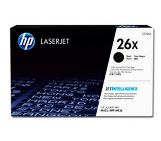 Cartucho de Toner Original HP 26X Color Negro, Rendimiento Aprox. 9,000 Páginas, HP CF226X
