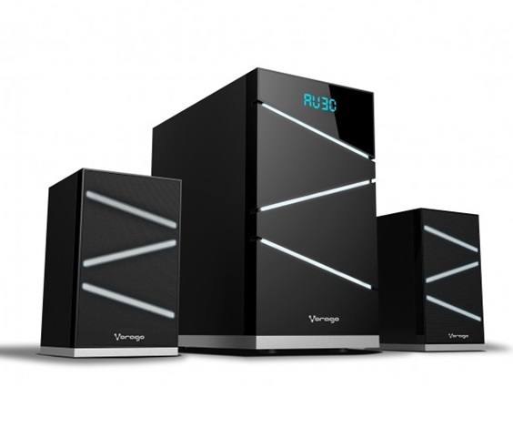 Bocinas 2.1, Inalámbricas (Bluetooth), Soporta MicroSD / USB, Color Negro, Incluye Control Remoto, VORAGO SPB-400