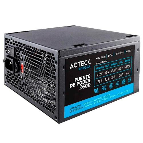 Fuente de Poder Modelo AF-B600P, 600W, ATX, ACTECK ES-05003