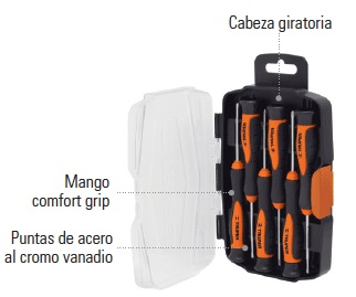 Juego de Desarmadores Largos, 6 Piezas, TRUPER JOY-6L