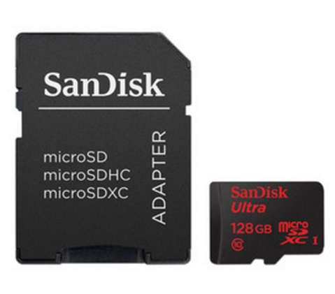 Tarjeta microSDXC™ | Capacidad 128GB | Clase 10 UHS-I | Con Adaptador SD | SanDisk® Ultra® SDSQUNC-128G-GN6MA