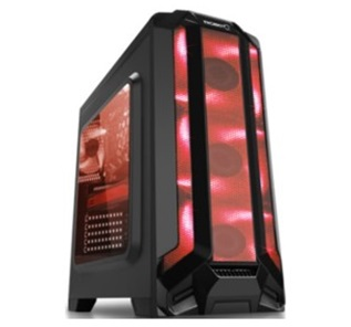 Gabinete Gaming RobotQ Rojo, Panel Acrílico, 3 Ventiladores Frontales, CGROBOTQ001EGW