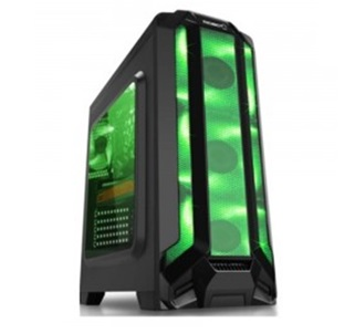 Gabinete Gaming RobotQ Verde, Panel Acrílico, 3 Ventiladores Frontales