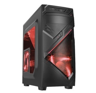 Gabinete Eagle Warrior Gaming CG07R0, Rojo, Sin Fuente, Media Torre