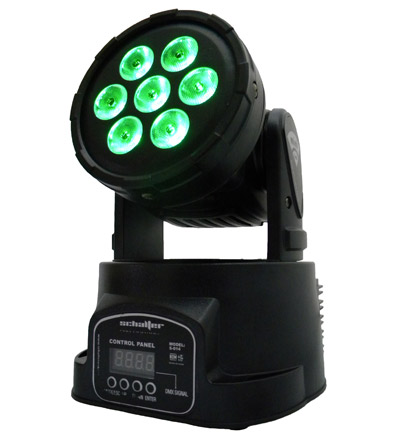 Lámpara LED (Cabeza Móvil) DMX, RGBW, Potencia 115W, Color Negro, SCHALTER S-MOB014