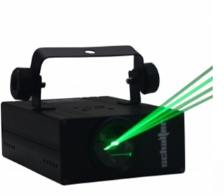 Lámpara LED (Láser) DMX, Verde, Potencia 11W, Chasis de Metal, Color Negro, SCHALTER S-LASERGREEN