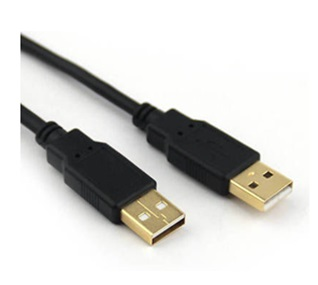 Cable USB 2.0 Macho Tipo A a Macho Tipo A, con Baño en Oro de 24K, 1.8 Metros, Color Negro, VCOM CU203G-B-1.8