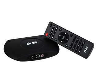 Smart TV Box GAC-009 UHD4K | S.O. Android 4.4 | RAM 1GB | Almacenamiento Int. 8GB | 1 Puerto LAN | Wi-Fi | 1 x HDMI | 2 x USB | Color Negro | C/Control Remoto | GHIA GAC-009