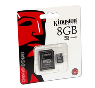 Tarjeta MicroSDHC, Capacidad 8GB, Clase 4, Incluye Adaptador SD, KINGSTON SDC4/8GB