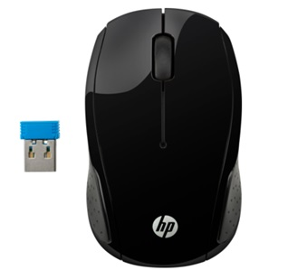 Ratón (Mouse) Óptico Inalámbrico 200, USB, 1000dpi, Color Negro, HP X6W31AA#ABL