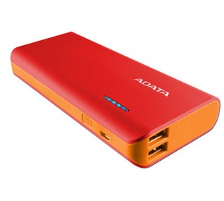 Cargador Portátil (Power Bank) Adata PT100, Capacidad 10,000mAh, Salidas 5V-2A / 5V-2.1A, Color Rojo/Naranja, APT100-10000M-5V-CRDOR