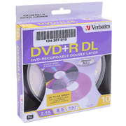Paquete de 10 Discos DVD+R Doble Capa de 8.5GB marca Verbatim