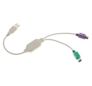 Cable Adaptador en “Y” de USB a 2 Conectores Mini DIN PS2 de Teclado y/o Mouse, VCOM CU807-0.2 