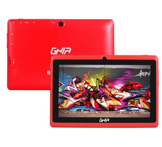 Tablet GHIA Any QUATTRO Bt, Cortex, 1GB, 8GB, Touch 7", 2 Cams 0.3MP, BT, Wifi, Android 5.1, Rojo