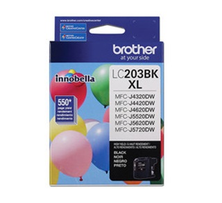 Cartucho de Tinta Original Modelo 203BK, Color Negro, Rendimiento Aprox. 550 Páginas, BROTHER LC203BK