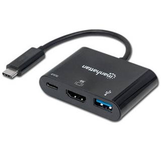 Adaptador USB-C - HDMI / USB (M-H), MANHATTAN 152037