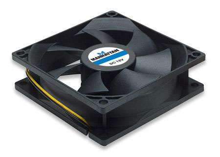 Ventilador P/ Gabinete (CPU), 80 Milímetros, Color Negro, 4 Pines, MANHATTAN 700320