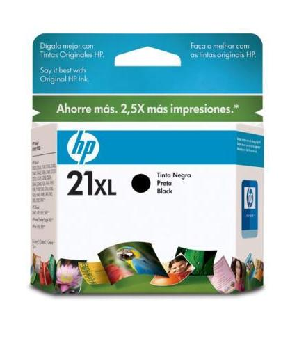 Cartucho de Tinta Original 21XL, Color Negro, Contenido Neto 5 Mililitros, HP C9351CL