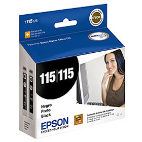 Cartucho de Tinta 115 Color Negro 22ml (2 x 11ml) Rendimiento Aprox. 370 páginas, EPSON T115126-AL