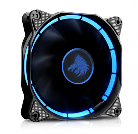 Ventilador Eagle Warrior 12 Cms, Halo Fan, Tubo LEDs, Azul