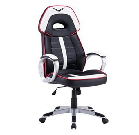 Silla Gamer Modelo WarHammer, Semi Reclinable, Color Negro / Blanco, Max. 120 Kg, NACEB NA-0910