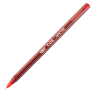Pluma (Bolígrafo), Modelo Cristal Precisión Soft, Color Roja, Punta Ultra Fina (0.7 Milímetros), BIC CNP-12RO