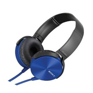 Audífonos con micrófono SONY Extra Bass XB450AP, respuesta de frecuencia 522000 Hz. Azul