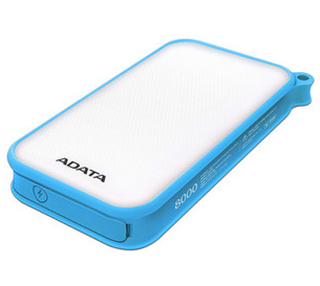  Cargador Portátil (Power Bank) Adata D8000L, Capacidad 8,000mAh, Salidas 5V-2A / 5V-2.1A, Color Azul, AD8000L-5V-CBL