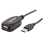 Cable Extensión Activa USB 2.0 (M) a USB 2.0 (H), Longitud 10 Metros, MANHATTAN 151573
