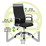 Silla de Oficina Ejecutiva, Giratoria, Respaldo Alto (65 cm), Base Metálica, Max. 85 Kg, Color Negro, CHASER CH-KENABLACK
